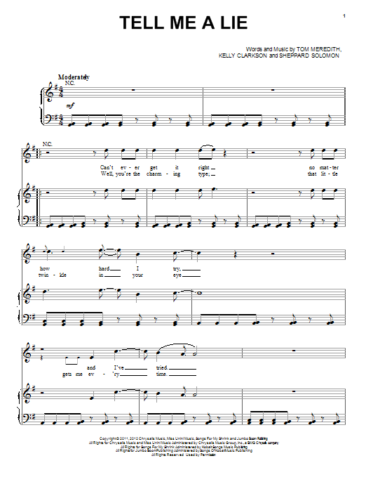 Download One Direction Tell Me A Lie Sheet Music