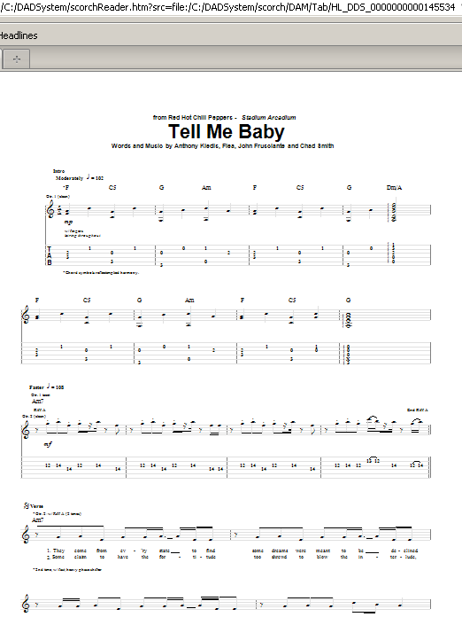 Download Red Hot Chili Peppers Tell Me Baby Sheet Music