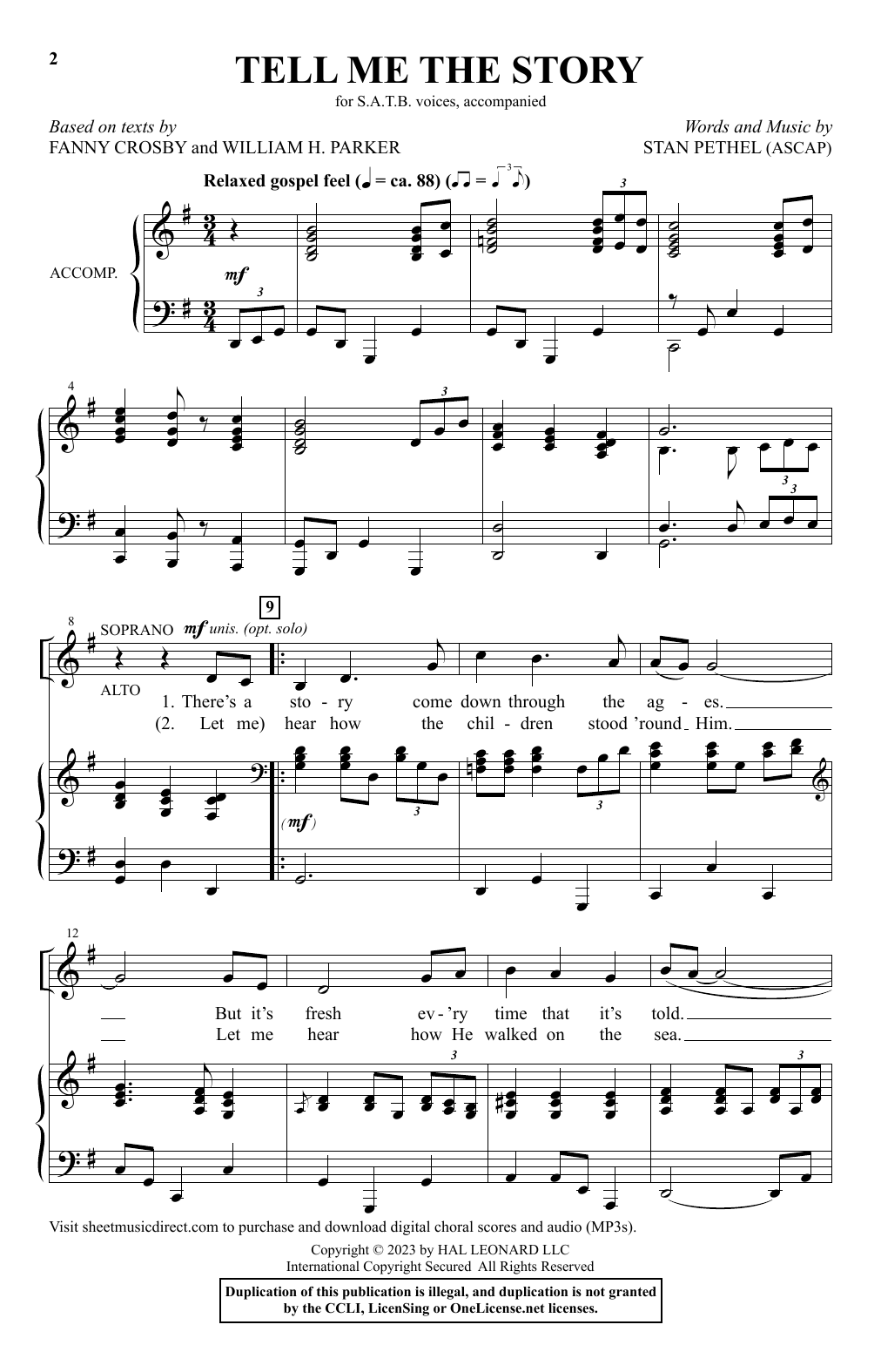 Download Stan Pethel Tell Me The Story Sheet Music