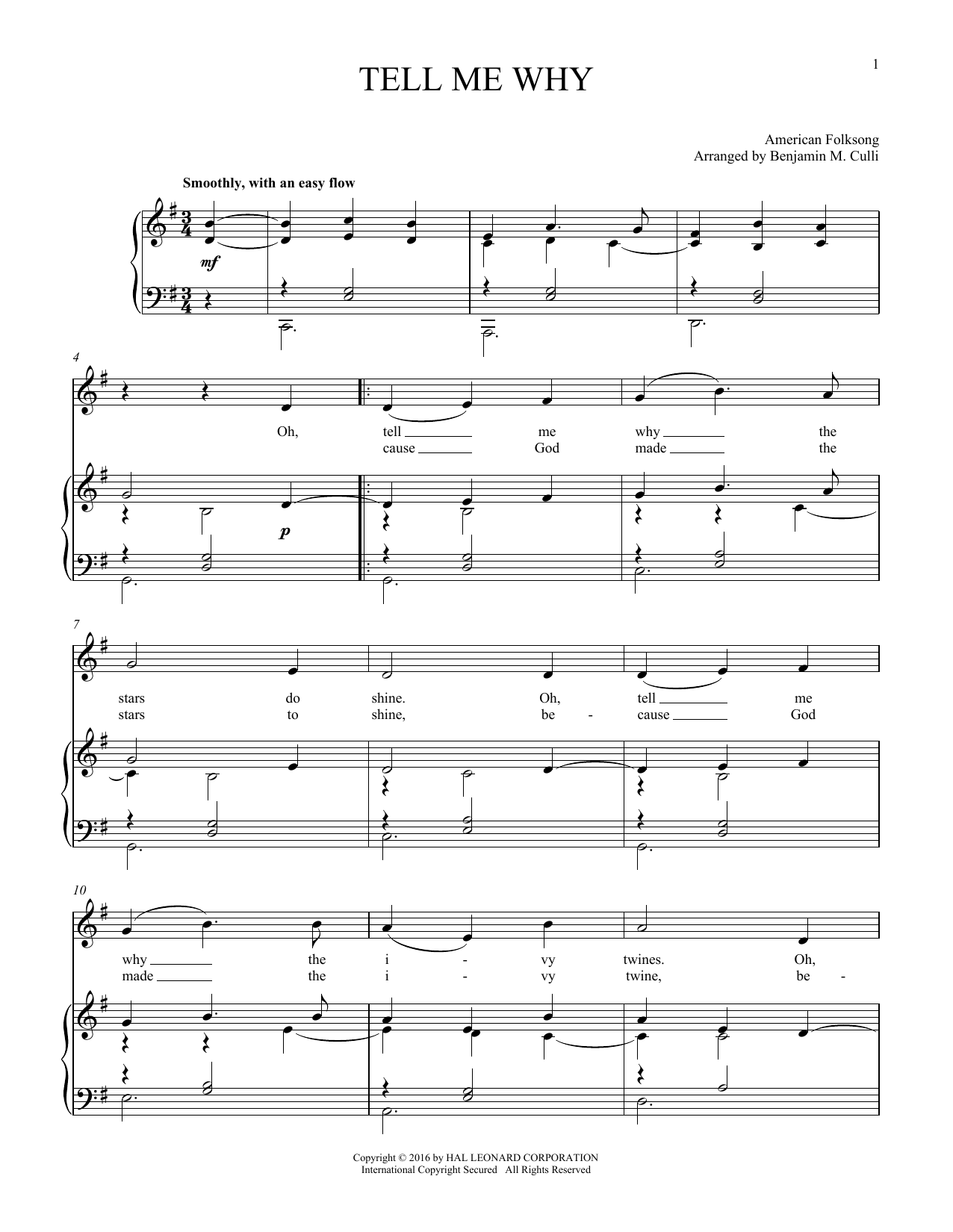 Download American Folksong Tell Me Why Sheet Music