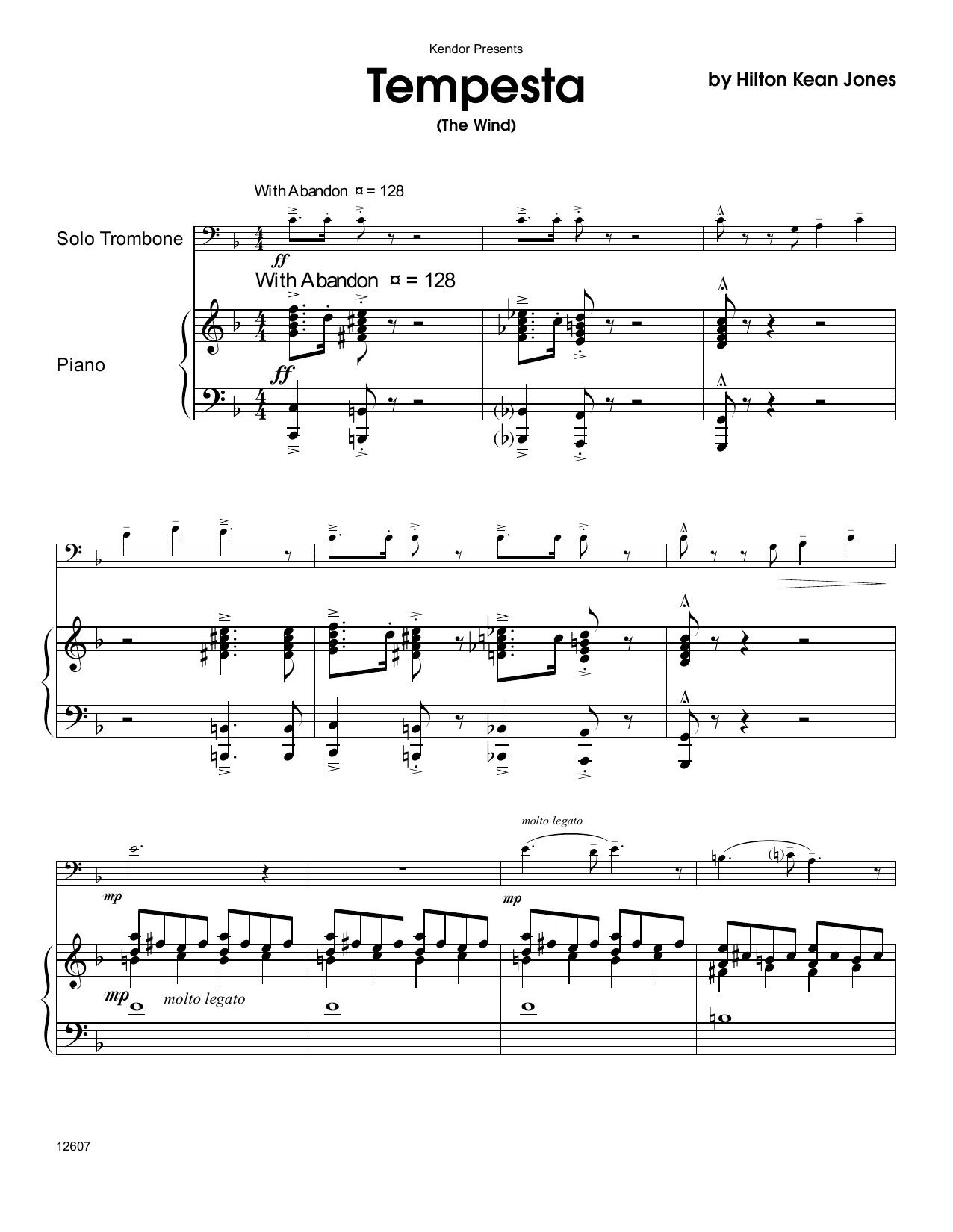 Download Hilton Kean Jones Tempesta (The Wind) - Piano Accompanime Sheet Music