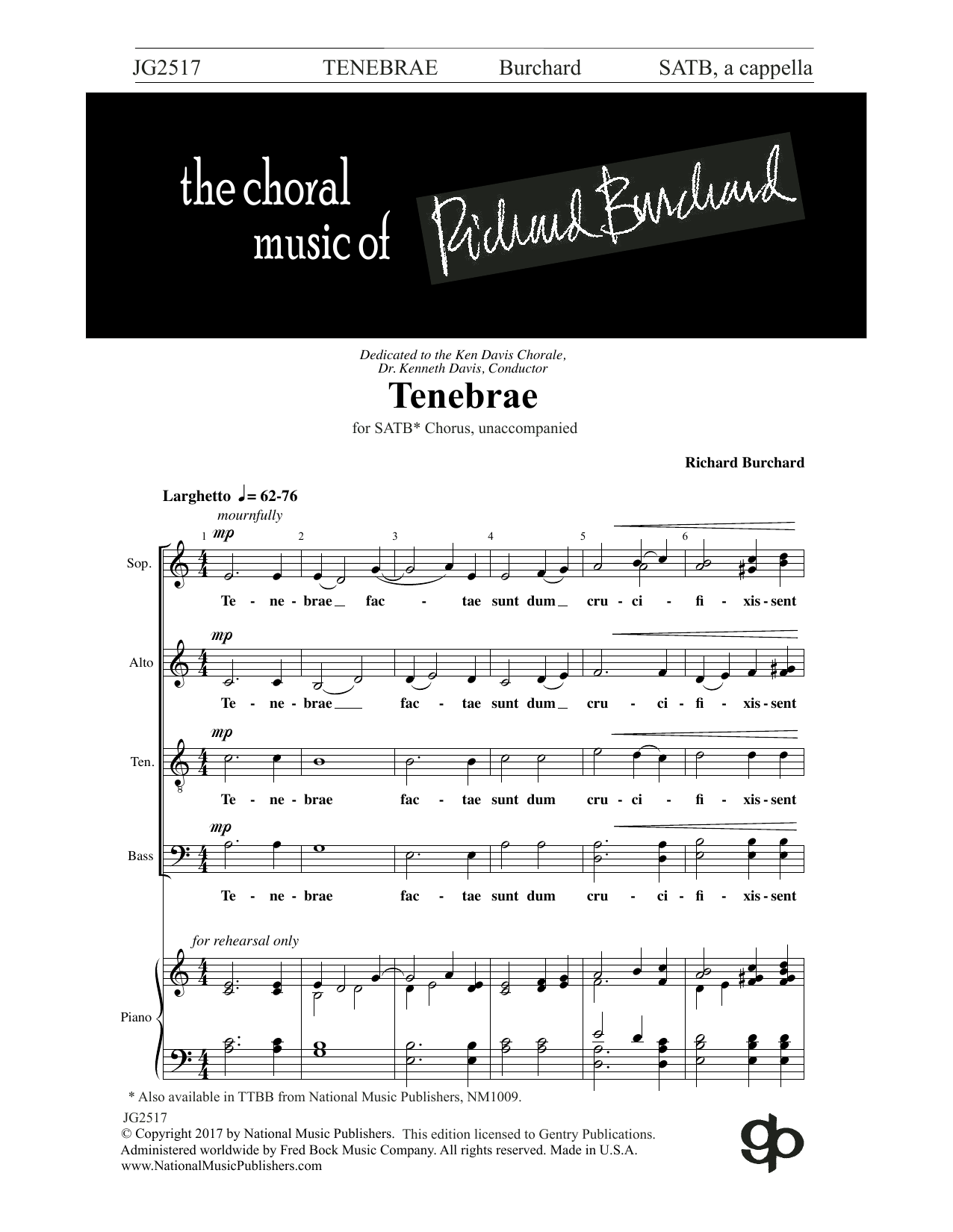 Download Richard Burchard Tenebrae Sheet Music