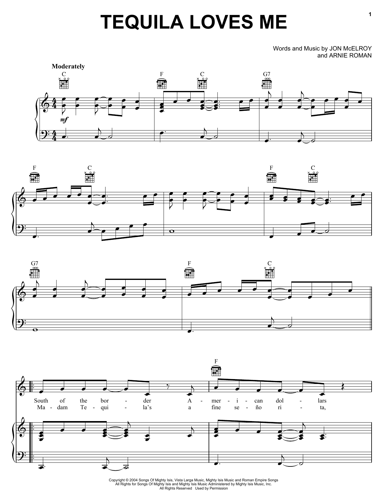 Download Kenny Chesney Tequila Loves Me Sheet Music