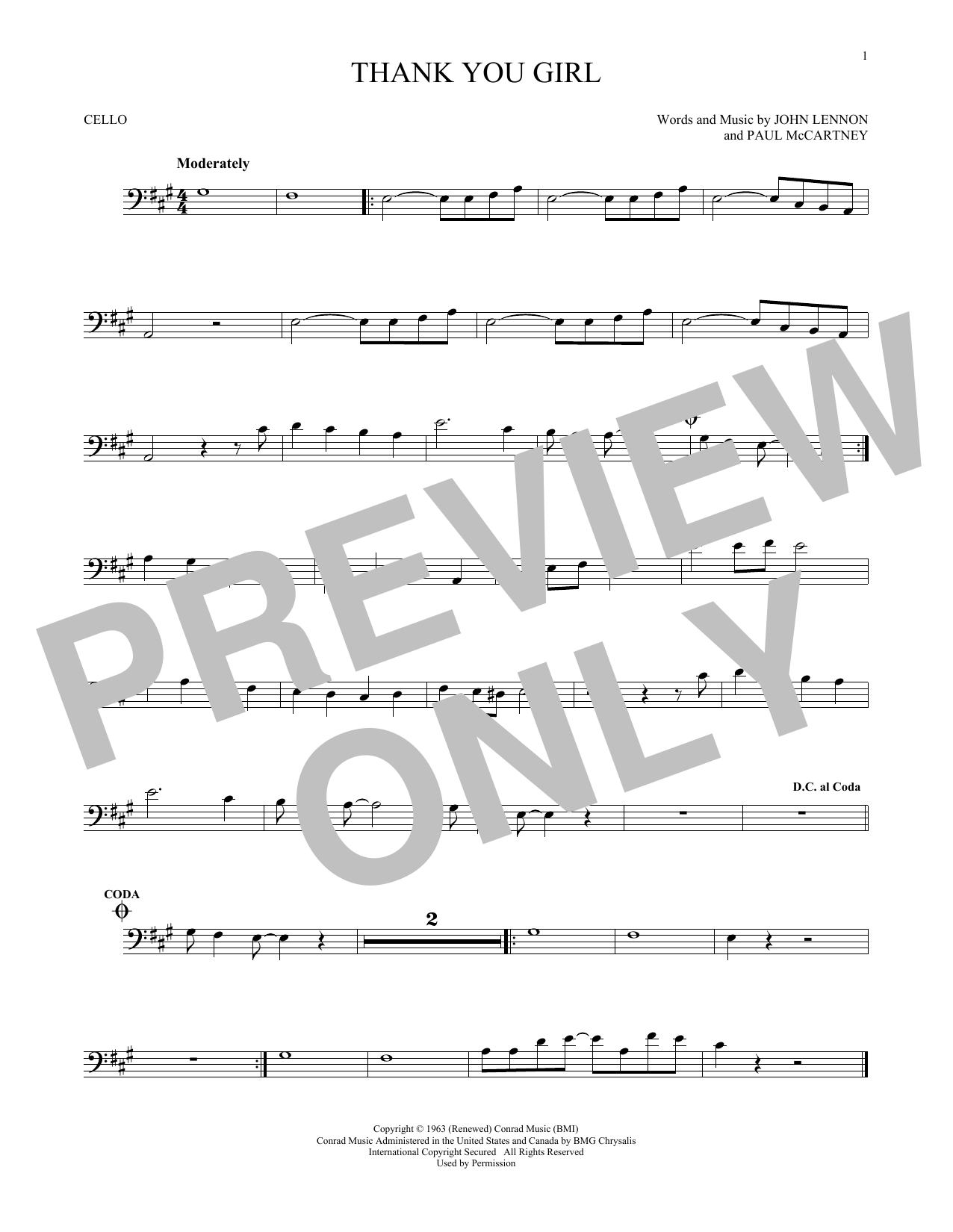 Download The Beatles Thank You Girl Sheet Music
