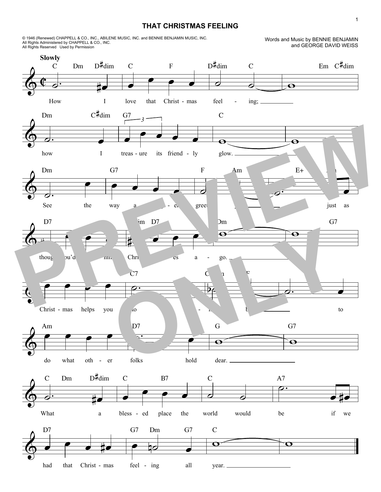 Download George David Weiss That Christmas Feeling Sheet Music