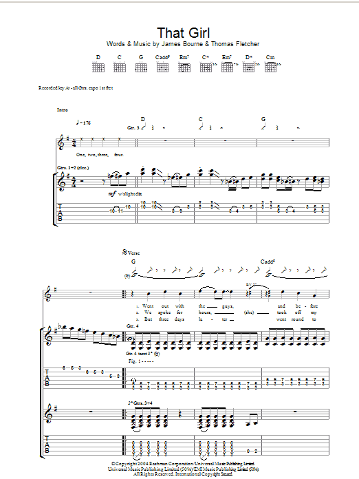Download McFly That Girl Sheet Music