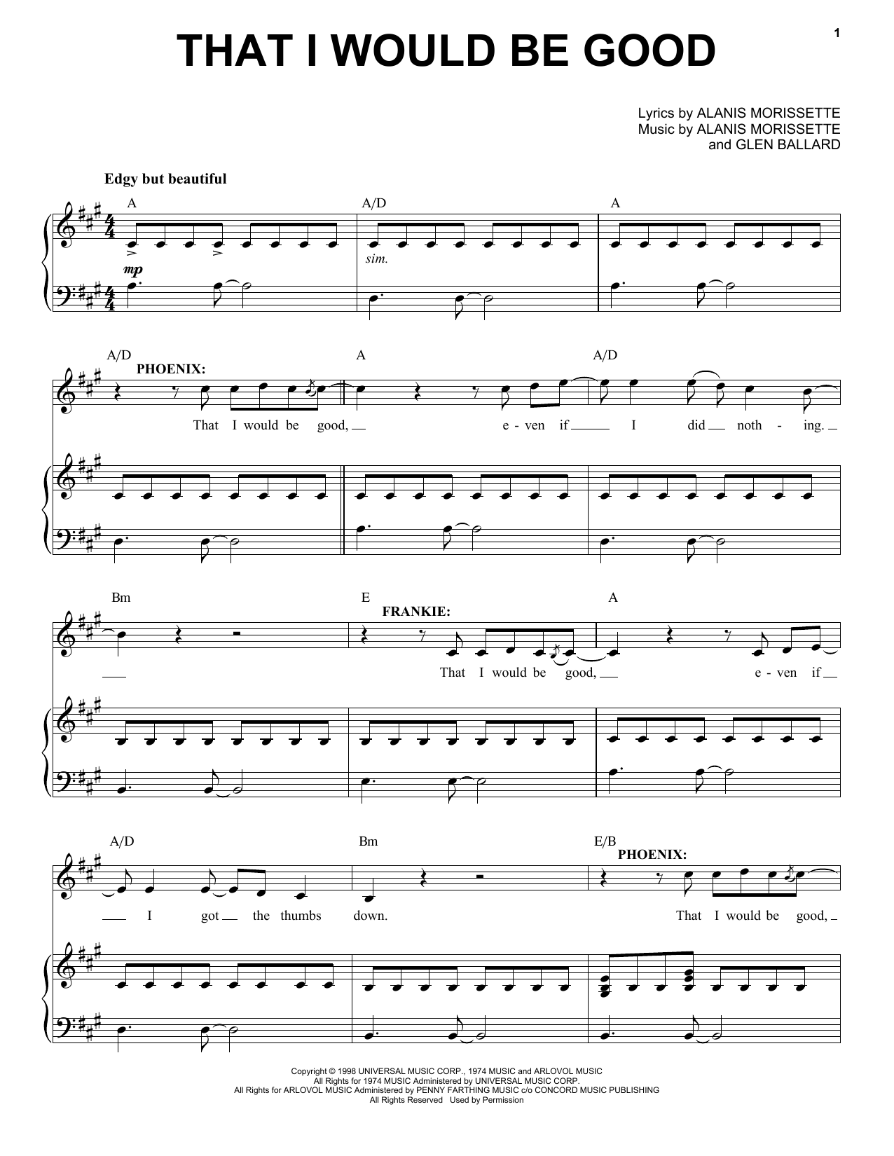 Download Alanis Morissette That I Would Be Good (from Jagged Littl Sheet Music