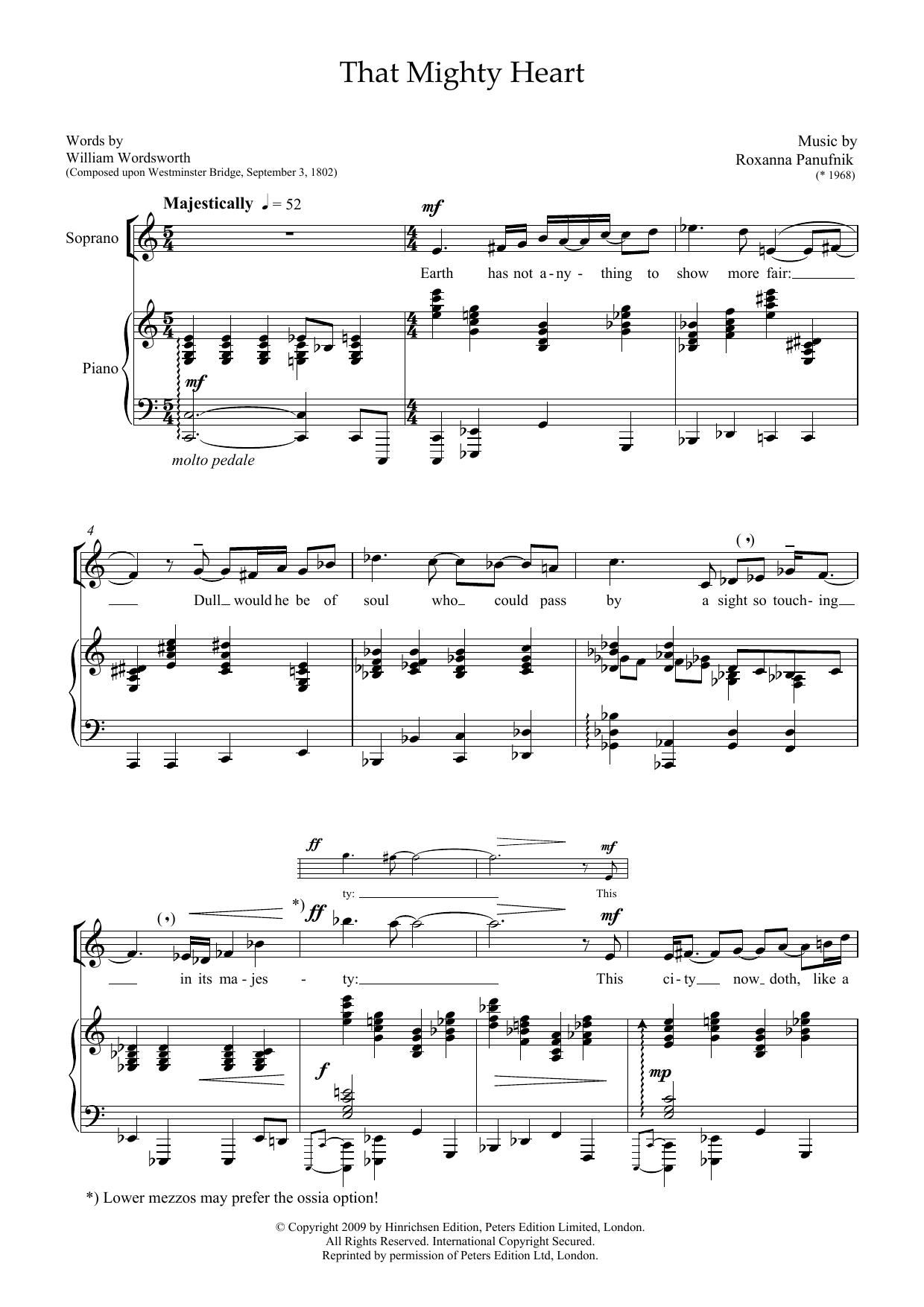 Download Roxanna Panufnik That Mighty Heart (for soprano & piano) Sheet Music