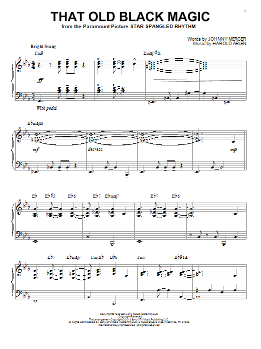 Download Johnny Mercer That Old Black Magic [Jazz version] (ar Sheet Music