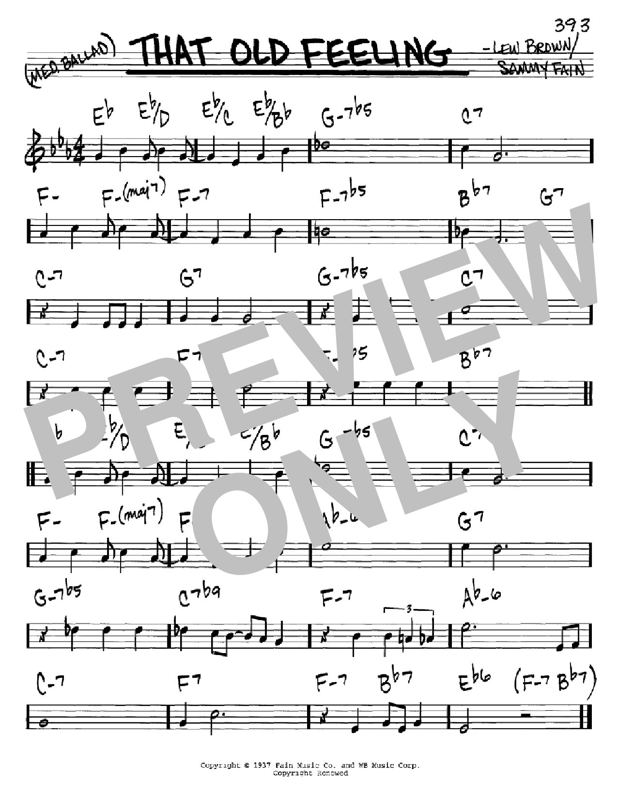 Download Lew Brown That Old Feeling Sheet Music