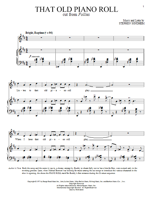 Download Stephen Sondheim That Old Piano Roll Sheet Music