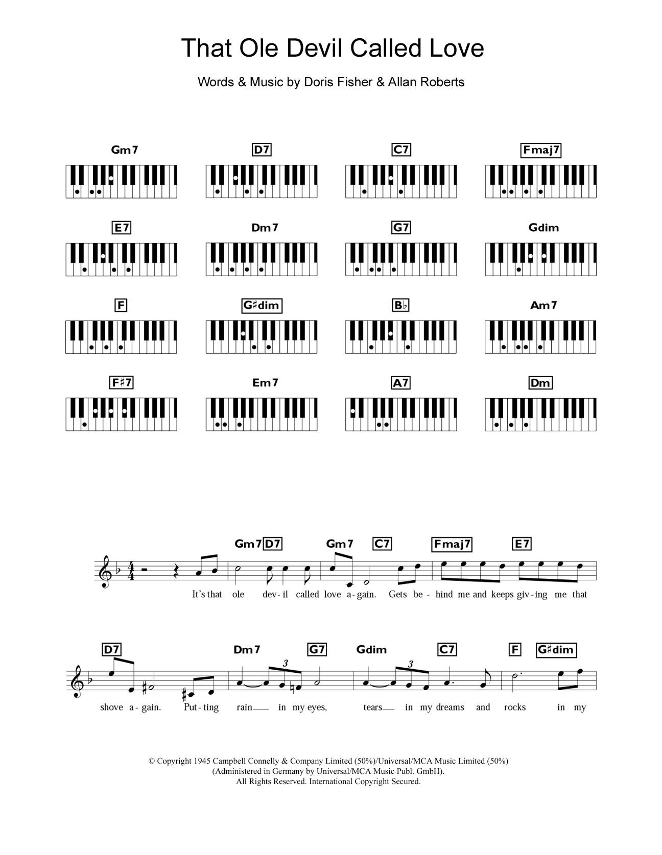Download Diana Krall That Ole Devil Called Love Sheet Music