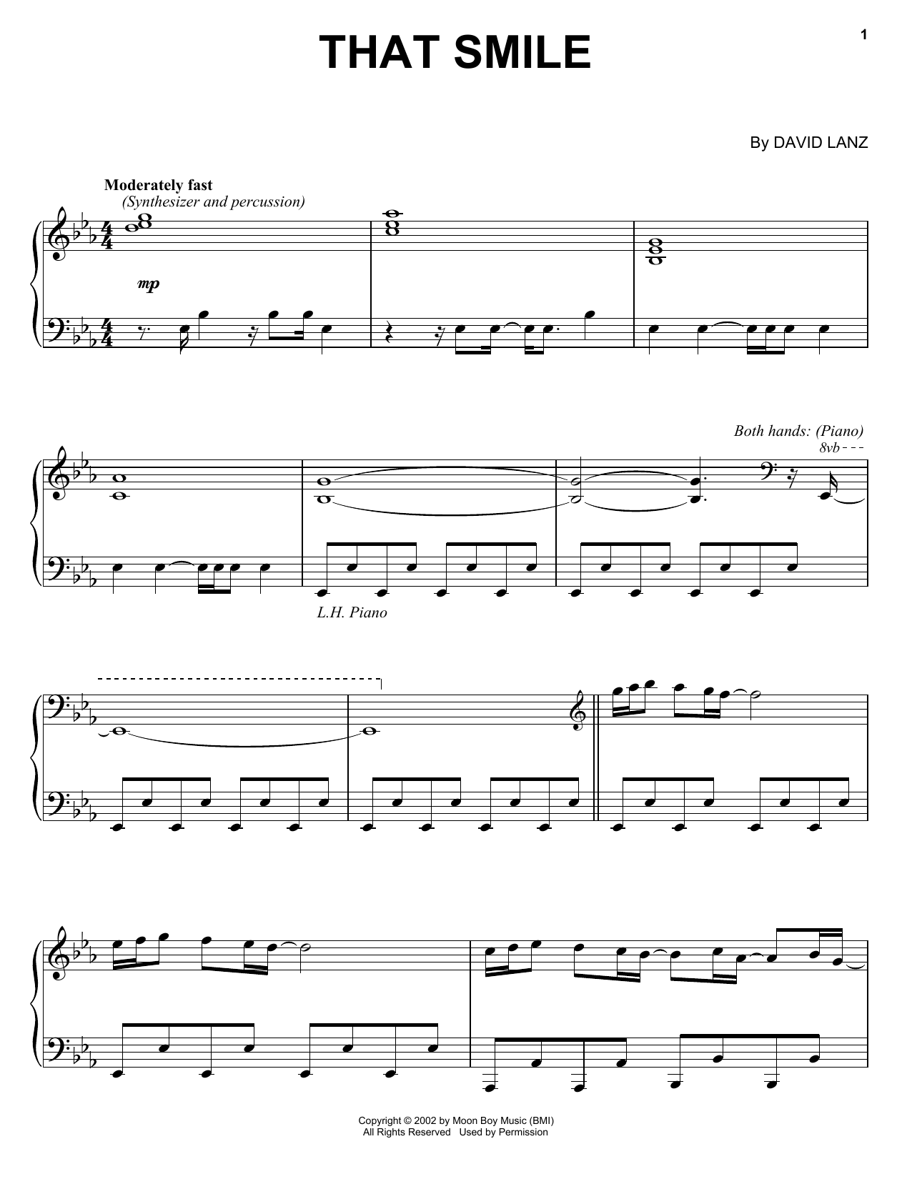 Download David Lanz That Smile Sheet Music
