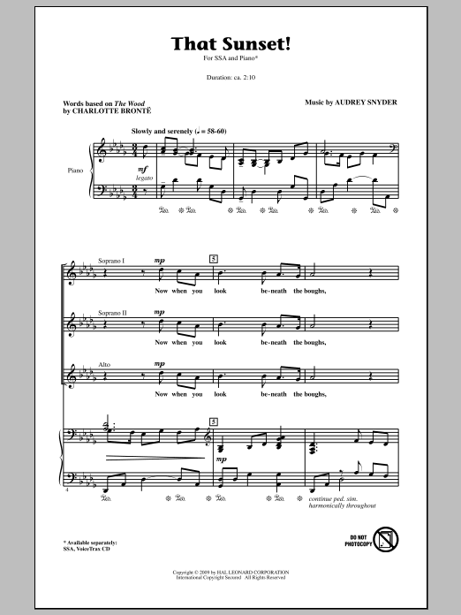 Download Audrey Snyder That Sunset! Sheet Music
