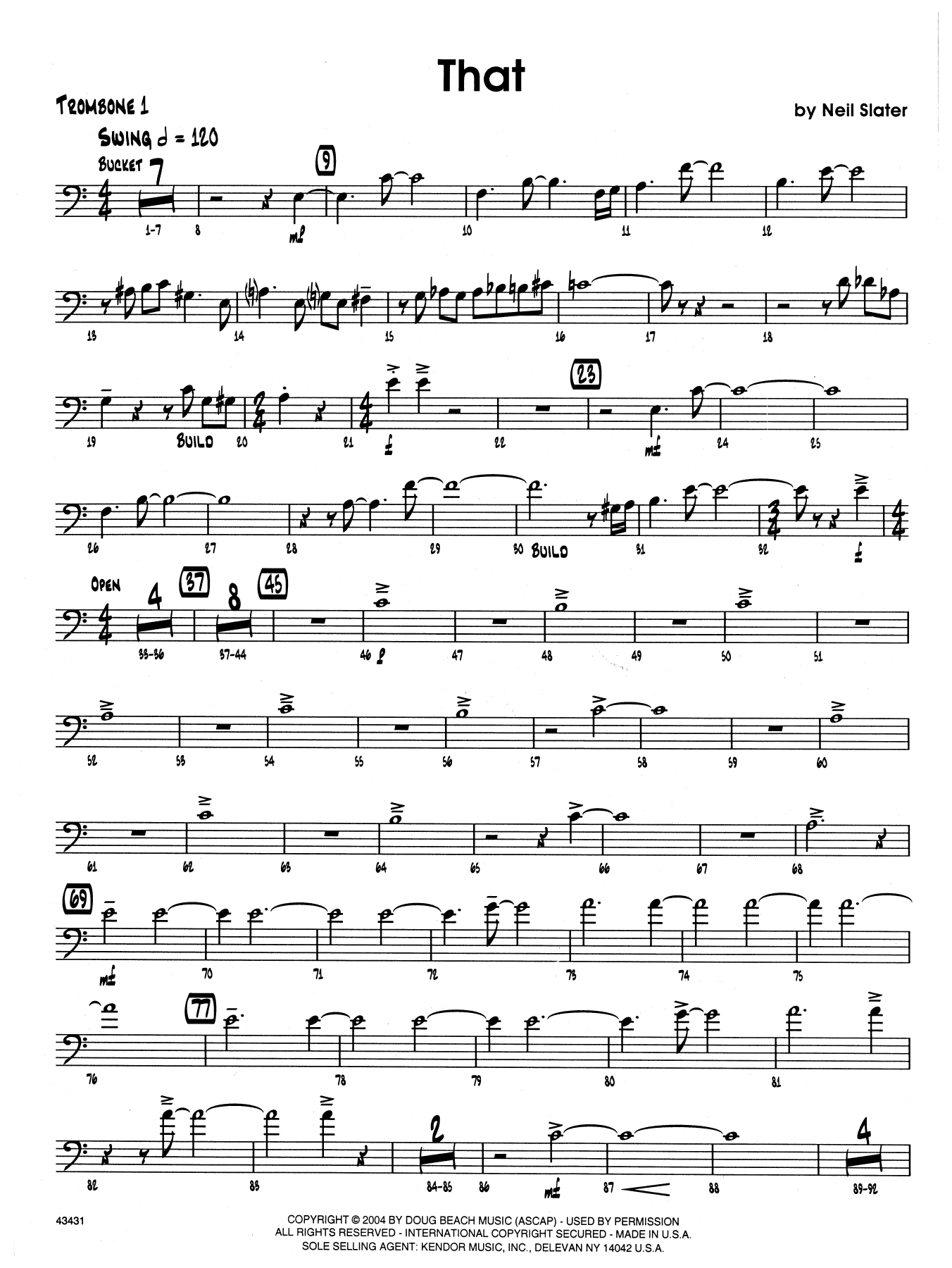 Download Neil Slater That - 1st Trombone Sheet Music