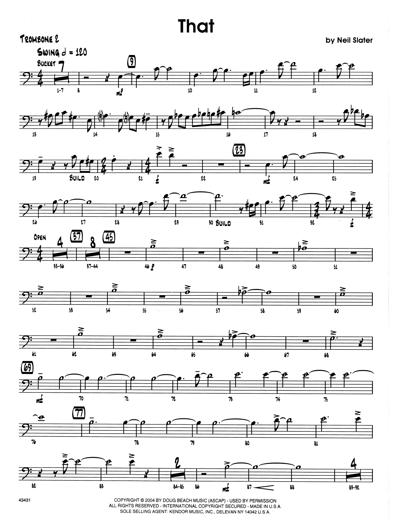 Download Neil Slater That - 2nd Trombone Sheet Music