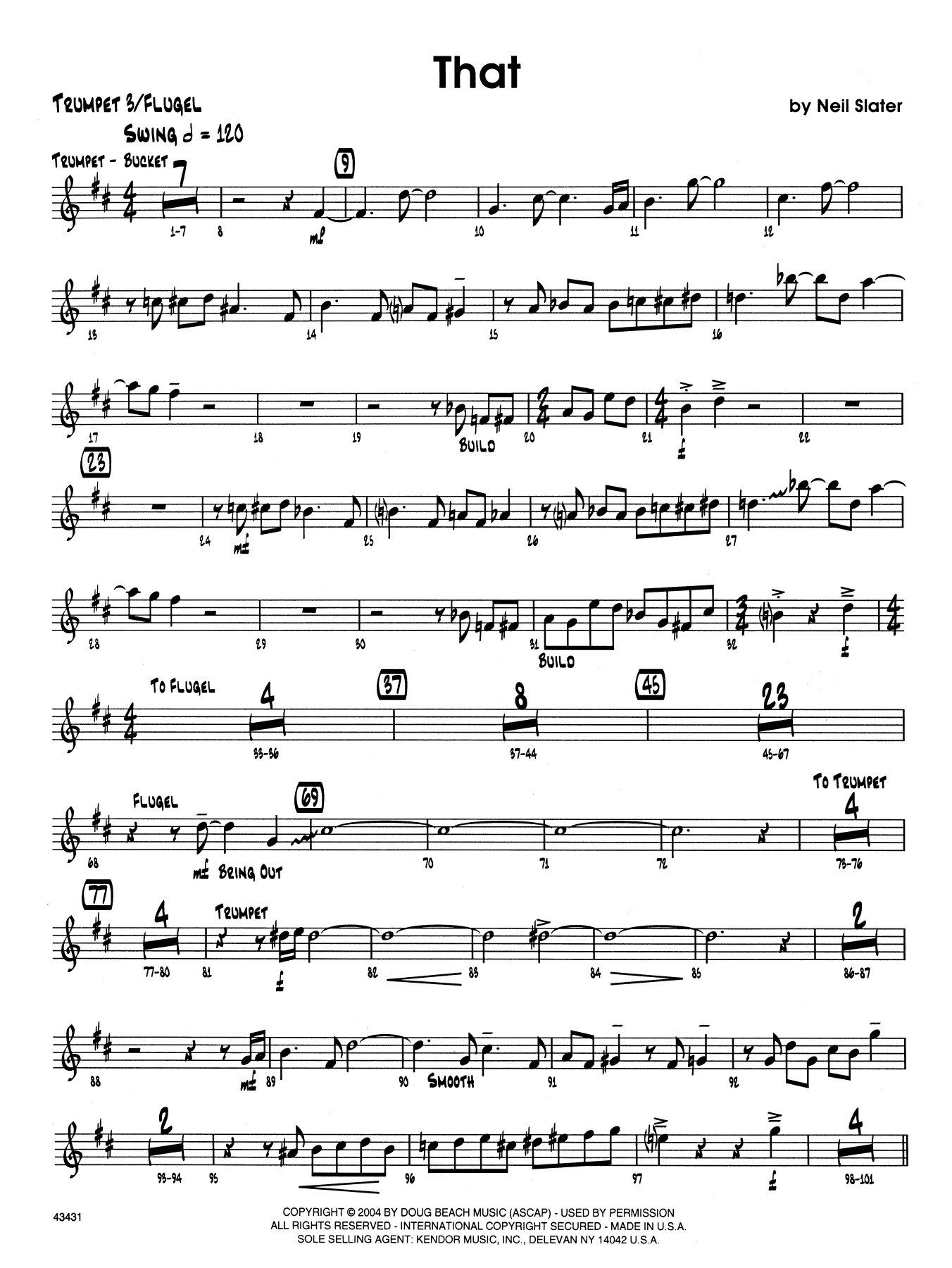 Download Neil Slater That - 3rd Bb Trumpet Sheet Music