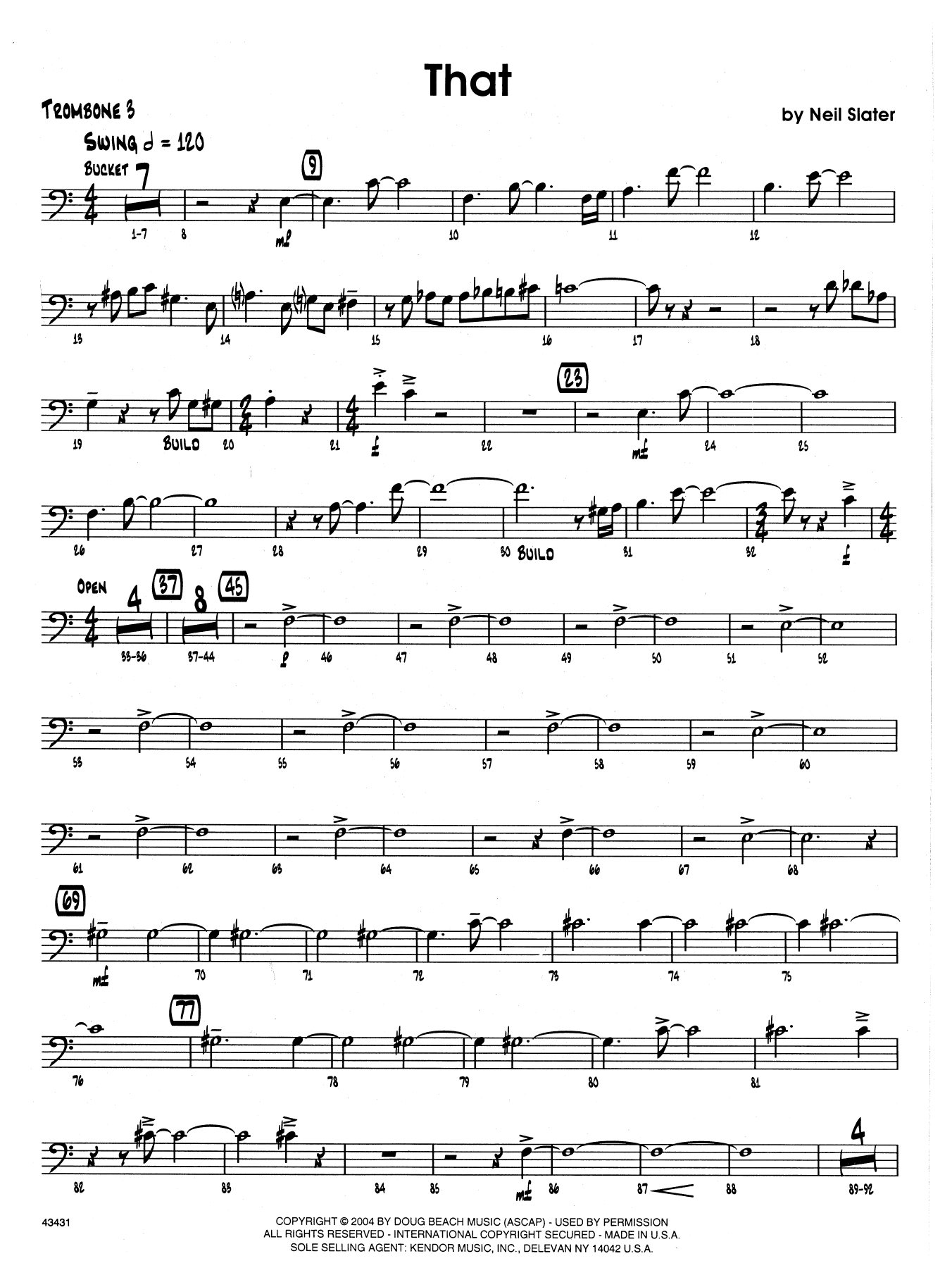 Download Neil Slater That - 3rd Trombone Sheet Music