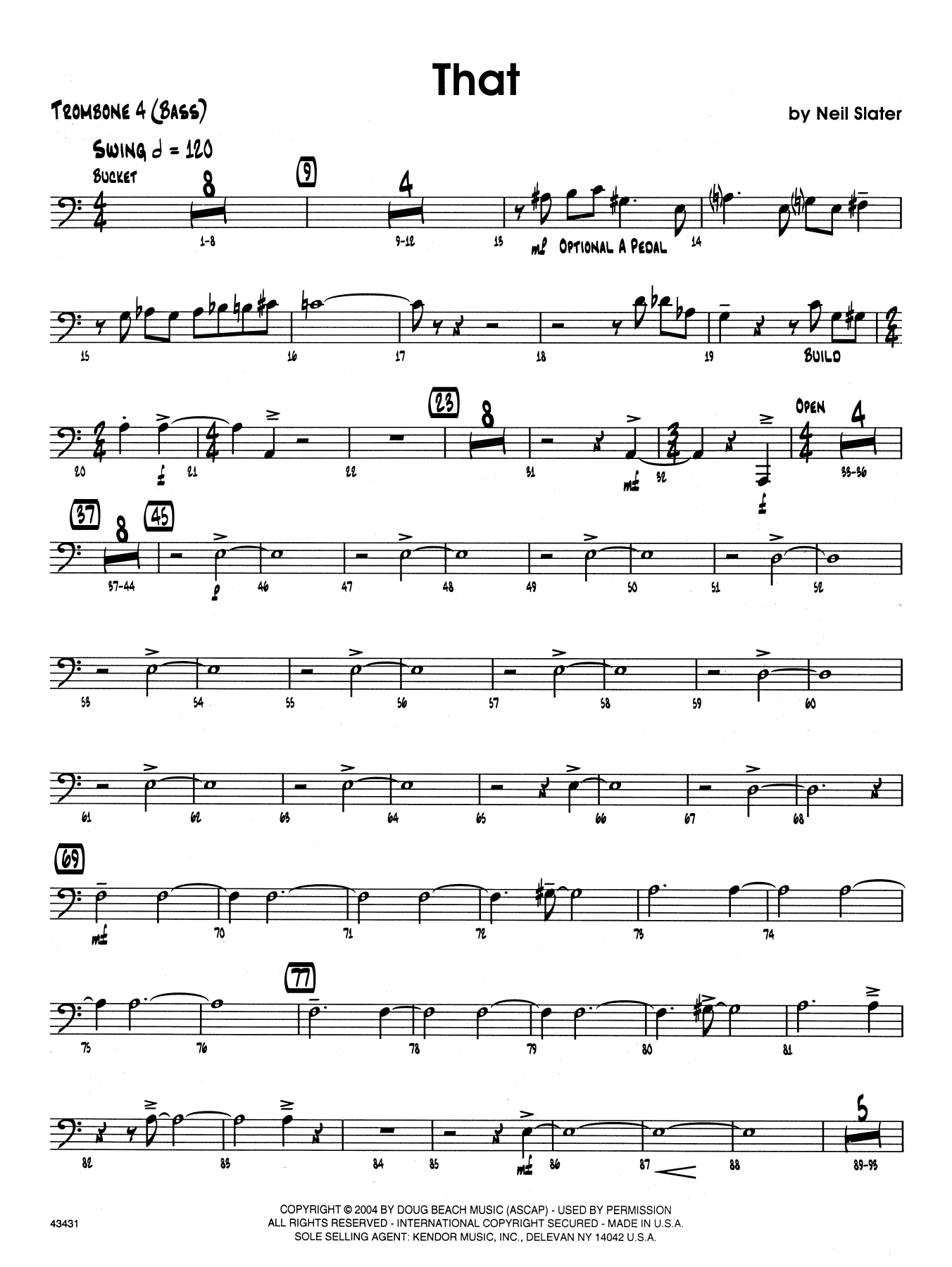 Download Neil Slater That - 4th Trombone Sheet Music
