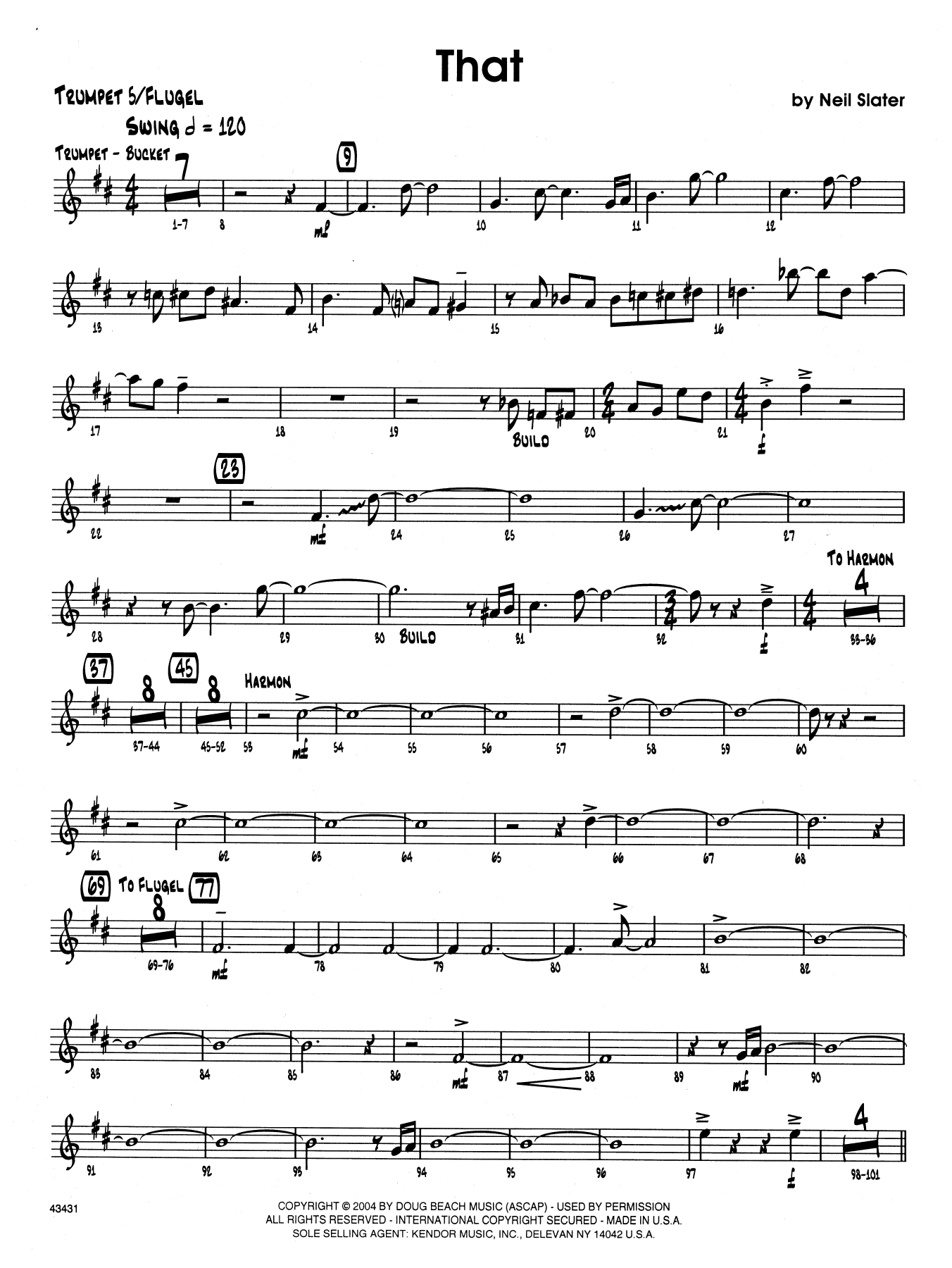 Download Neil Slater That - 5th Bb Trumpet Sheet Music