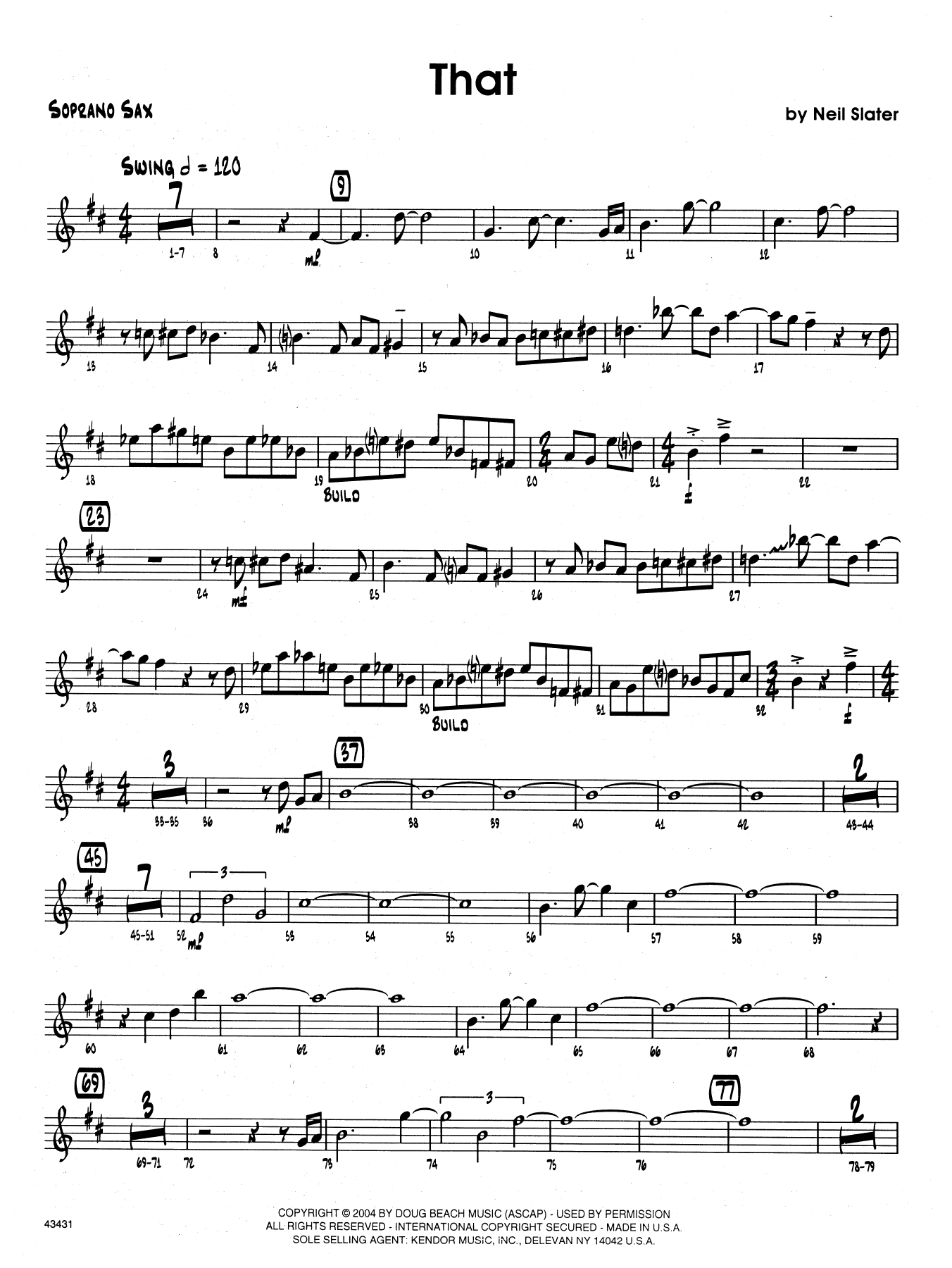 Download Neil Slater That - Bb Soprano Sax Sheet Music