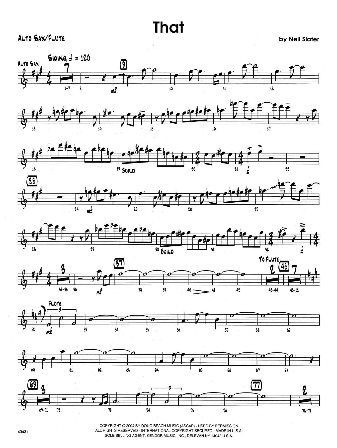 Download Neil Slater That - Eb Alto Saxophone Sheet Music