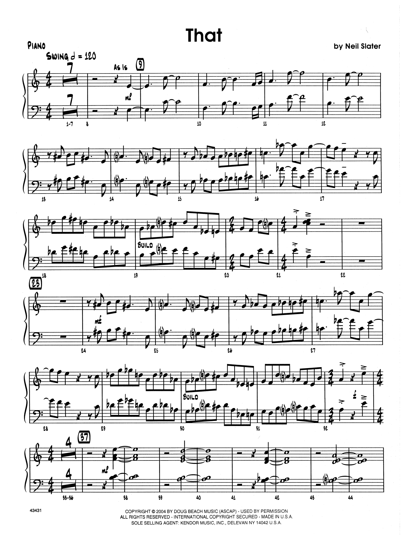 Download Neil Slater That - Piano Sheet Music