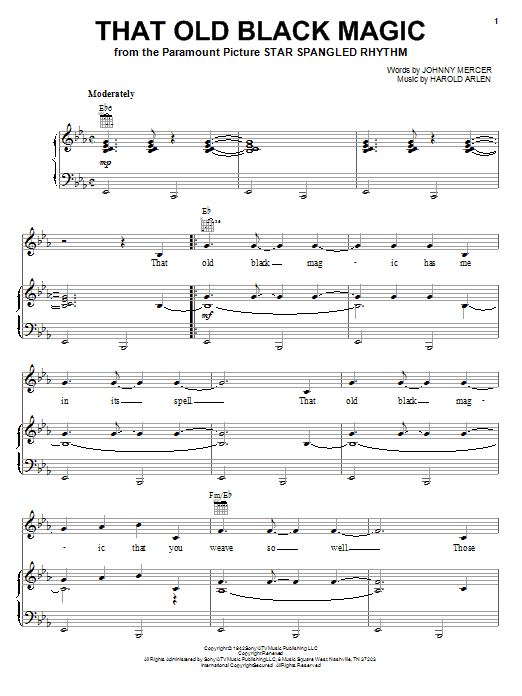 Ella Fitzgerald That Old Black Magic sheet music notes printable PDF score