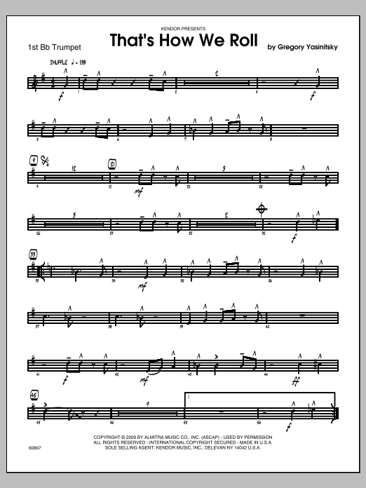 Download Yasinitsky That's How We Roll - 1st Bb Trumpet Sheet Music