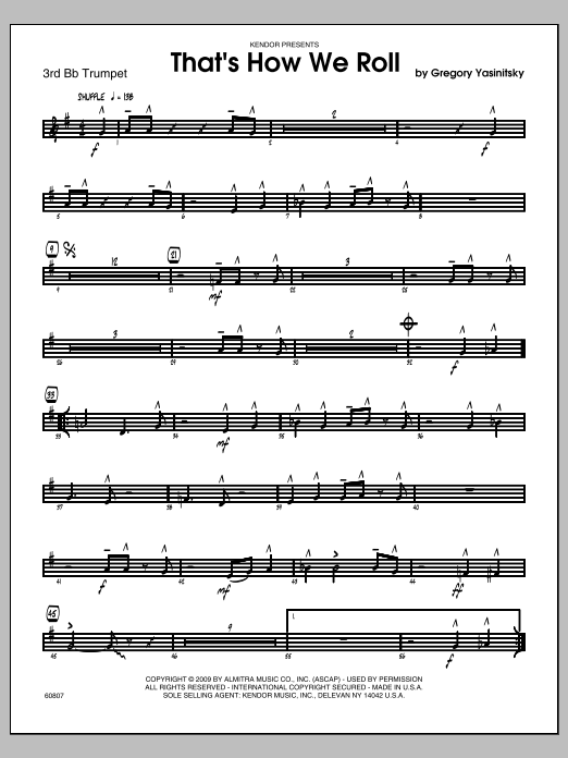 Download Yasinitsky That's How We Roll - 3rd Bb Trumpet Sheet Music