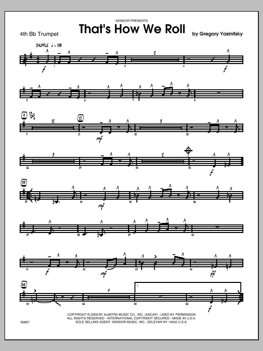 Download Yasinitsky That's How We Roll - 4th Bb Trumpet Sheet Music
