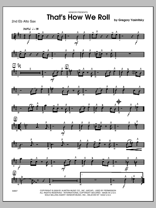 Download Yasinitsky That's How We Roll - Alto Sax 2 Sheet Music