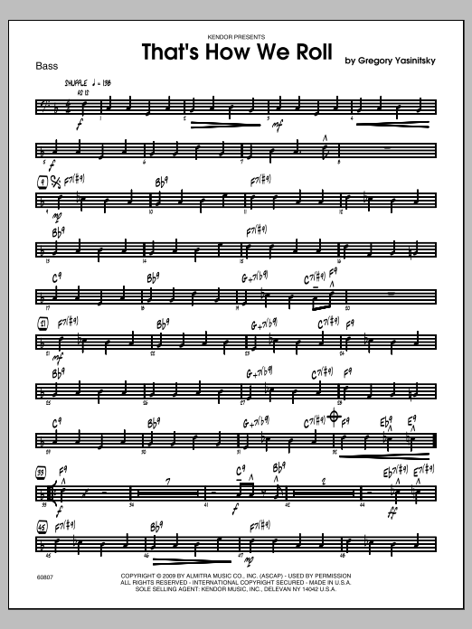 Download Yasinitsky That's How We Roll - Bass Sheet Music