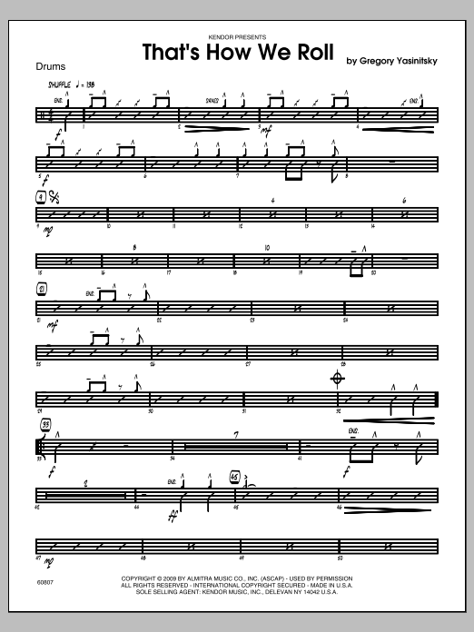 Download Yasinitsky That's How We Roll - Drums Sheet Music