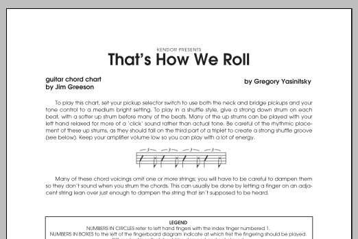Download Yasinitsky That's How We Roll - Guitar Chord Chart Sheet Music