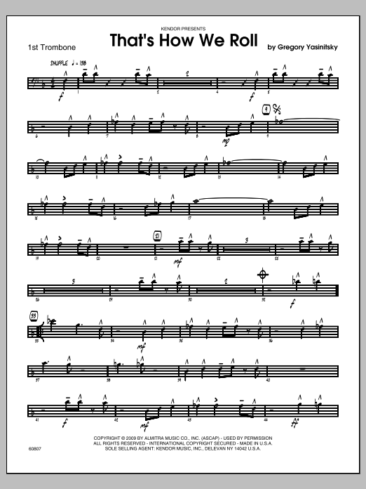 Download Yasinitsky That's How We Roll - Trombone 1 Sheet Music