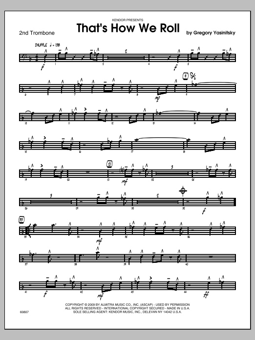 Download Yasinitsky That's How We Roll - Trombone 2 Sheet Music