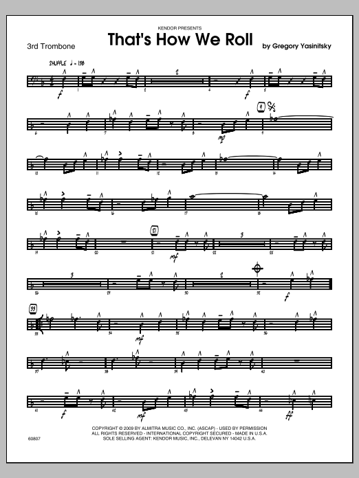 Download Yasinitsky That's How We Roll - Trombone 3 Sheet Music