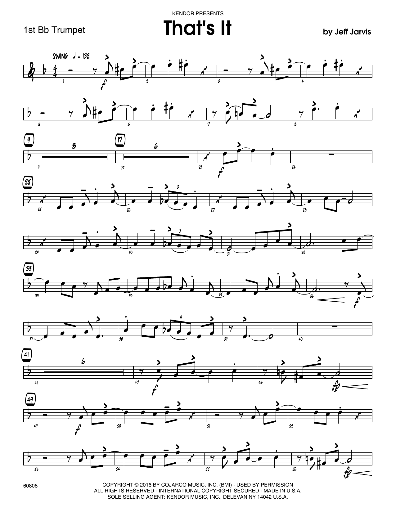 Download Jeff Jarvis That's It - 1st Bb Trumpet Sheet Music