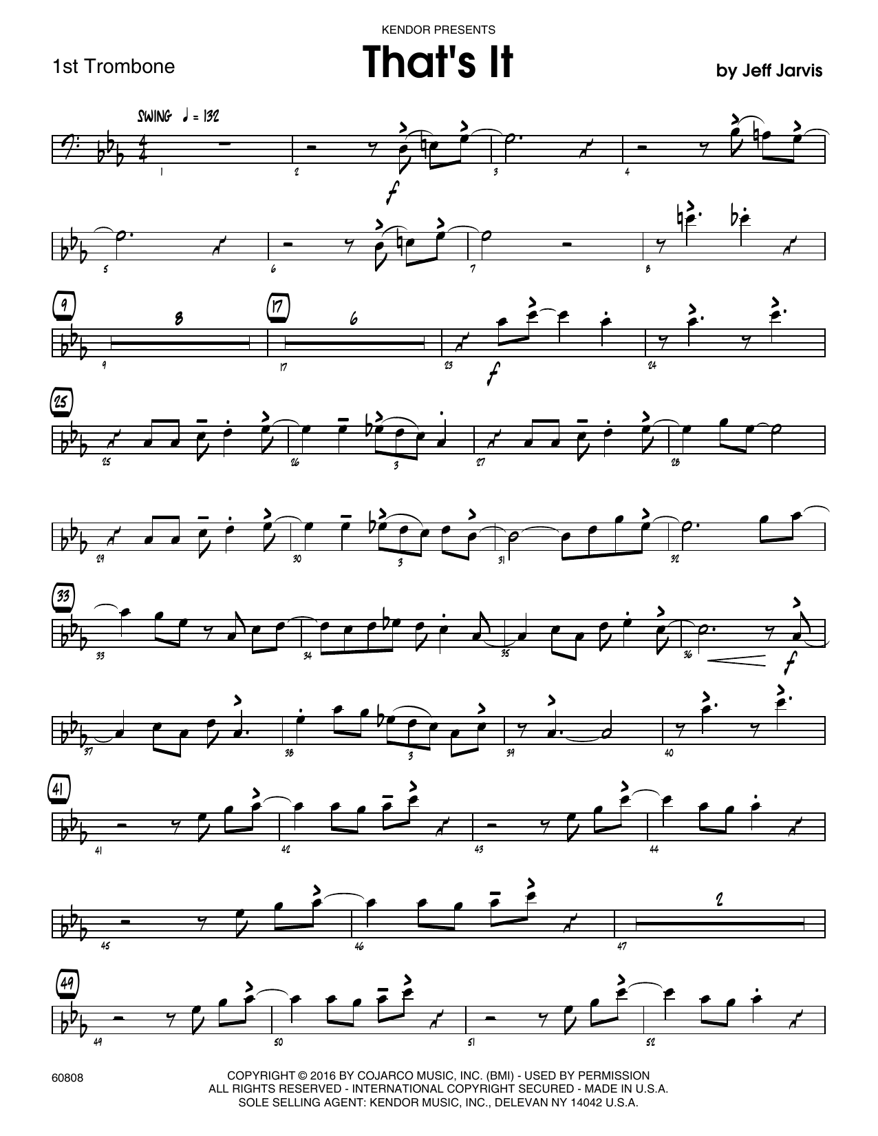 Download Jeff Jarvis That's It - 1st Trombone Sheet Music
