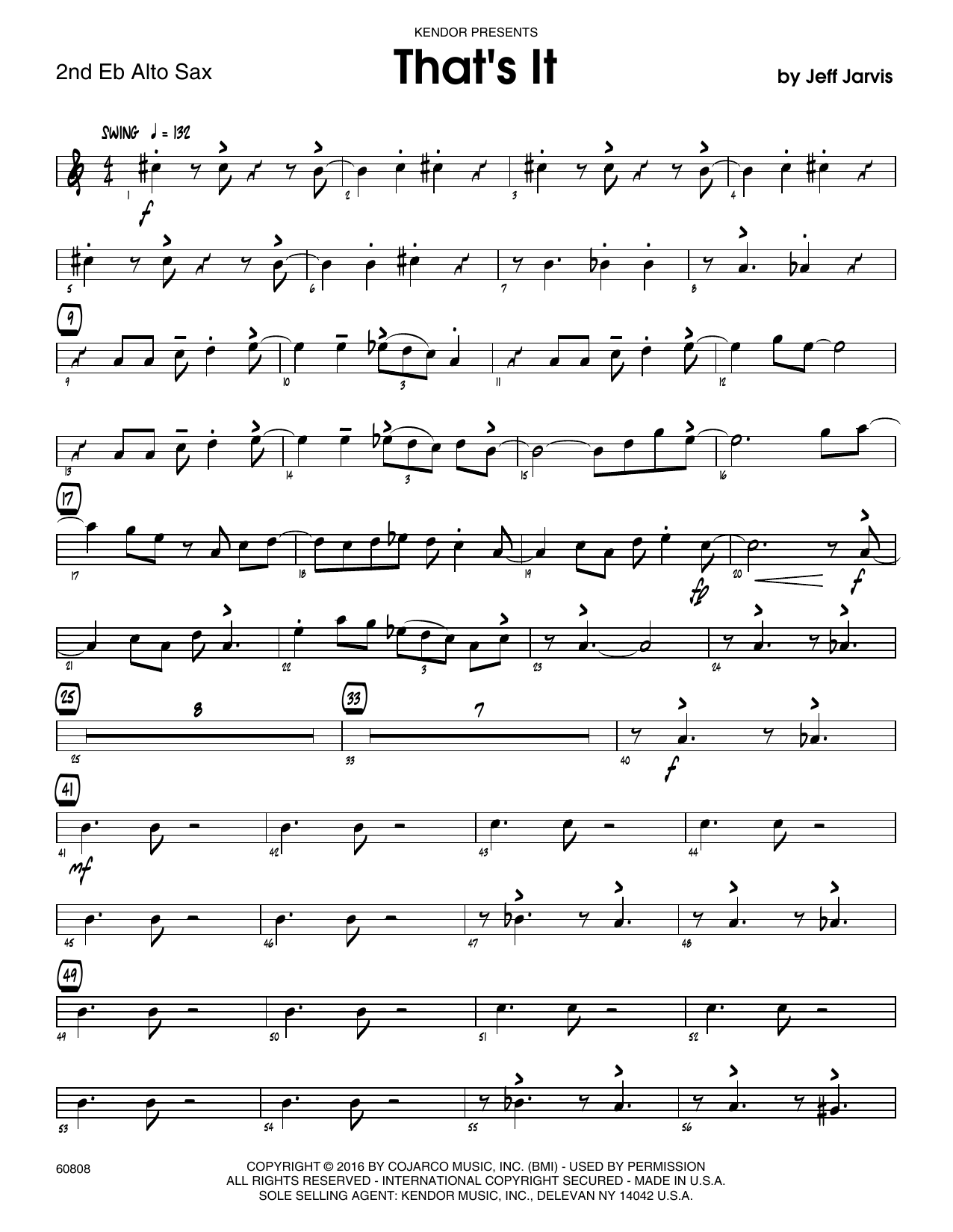 Download Jeff Jarvis That's It - 2nd Eb Alto Saxophone Sheet Music