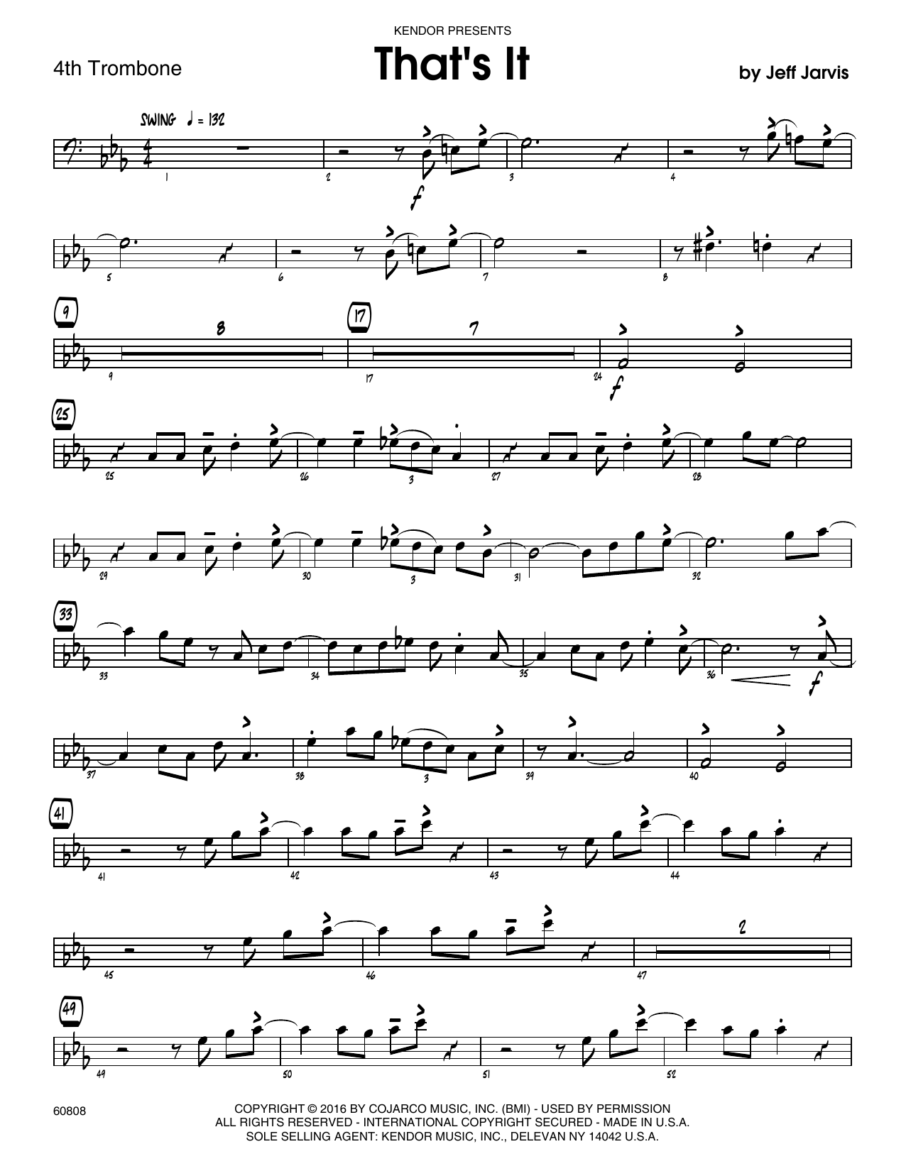 Download Jeff Jarvis That's It - 4th Trombone Sheet Music