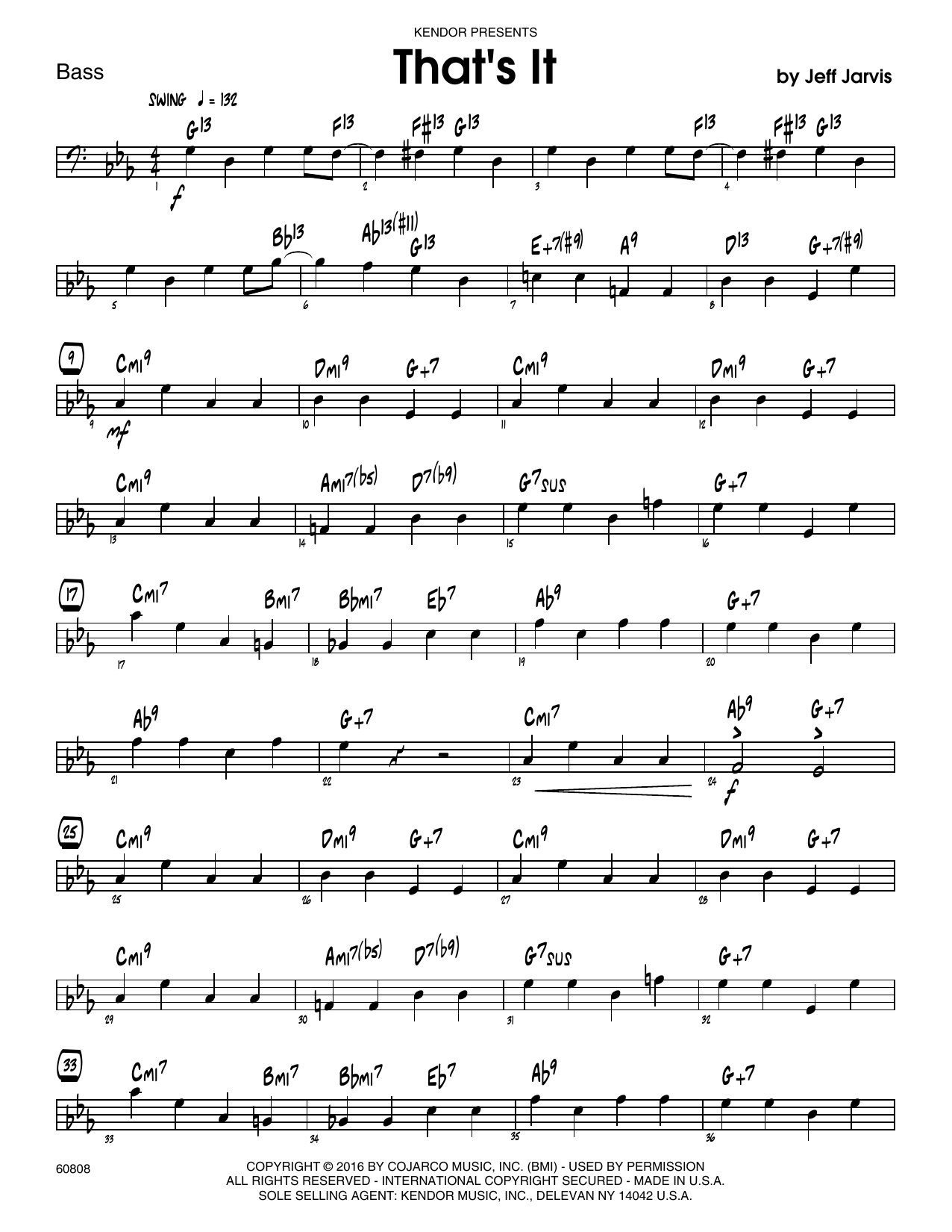 Download Jeff Jarvis That's It - Bass Sheet Music