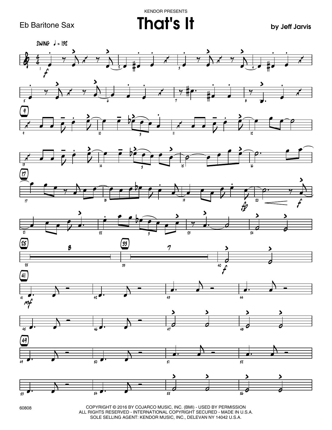 Download Jeff Jarvis That's It - Eb Baritone Saxophone Sheet Music