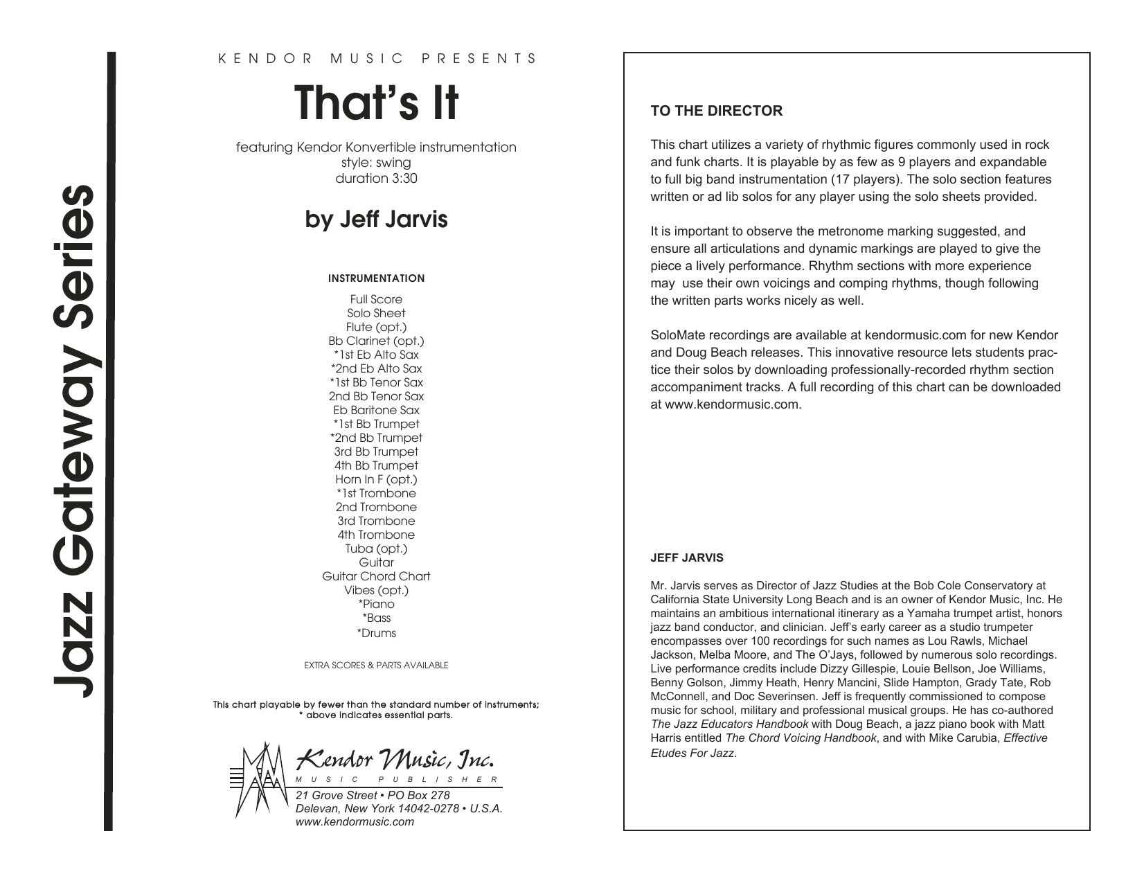 Download Jeff Jarvis That's It - Full Score Sheet Music