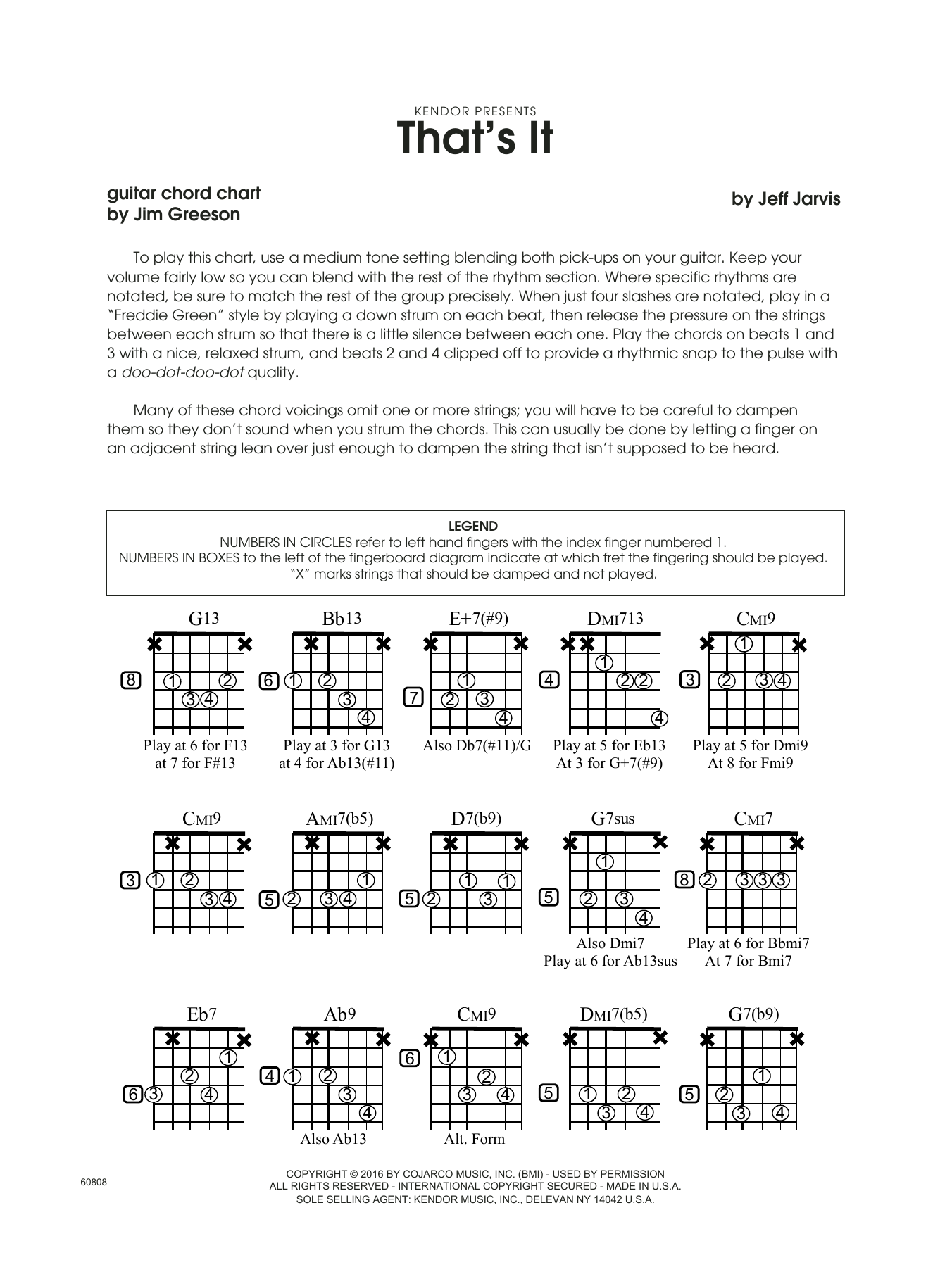 Download Jeff Jarvis That's It - Guitar Chord Chart Sheet Music