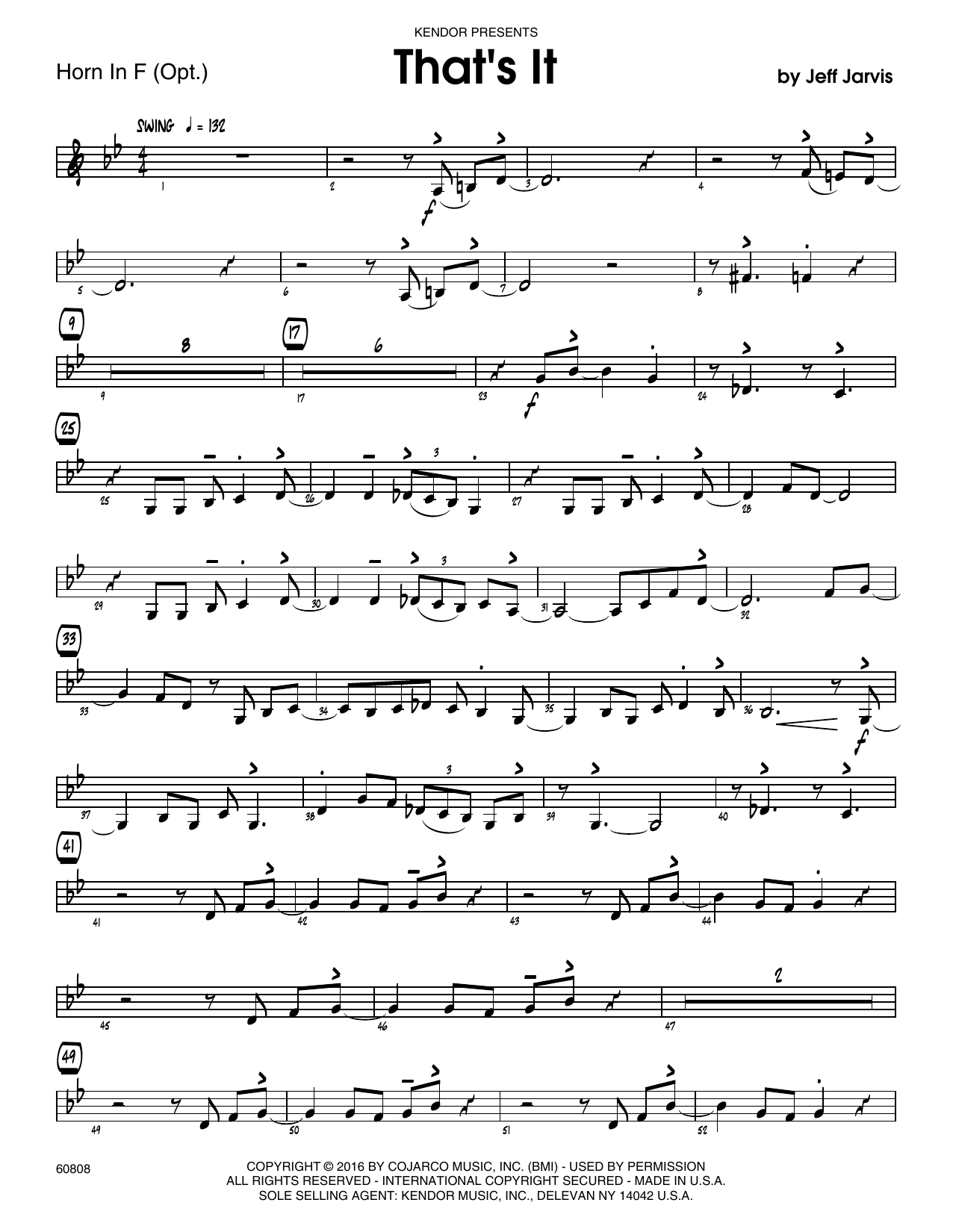 Download Jeff Jarvis That's It - Horn in F Sheet Music