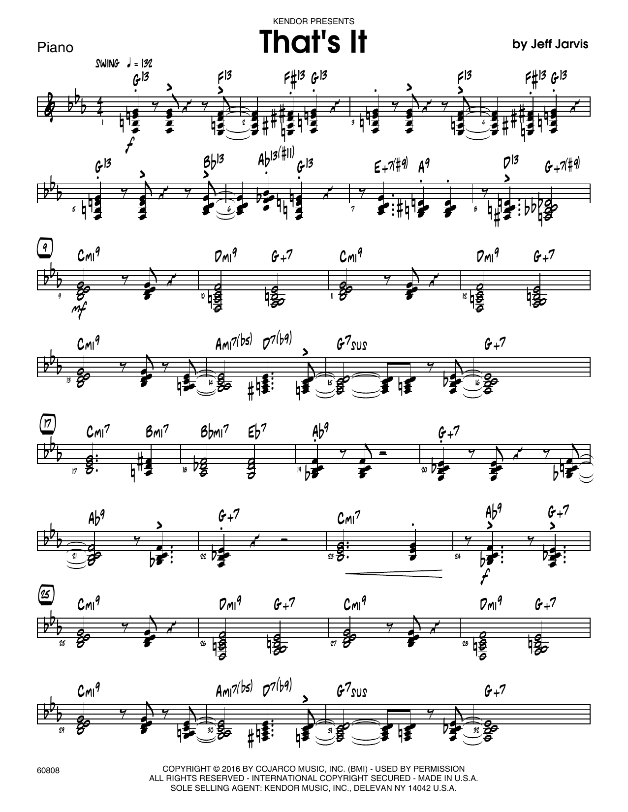 Download Jeff Jarvis That's It - Piano Sheet Music