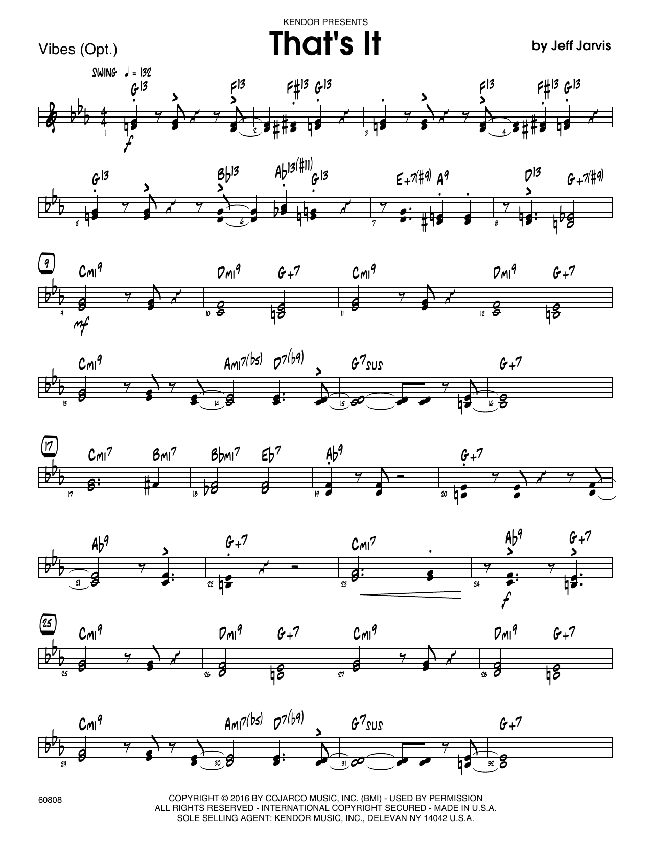 Download Jeff Jarvis That's It - Vibes Sheet Music
