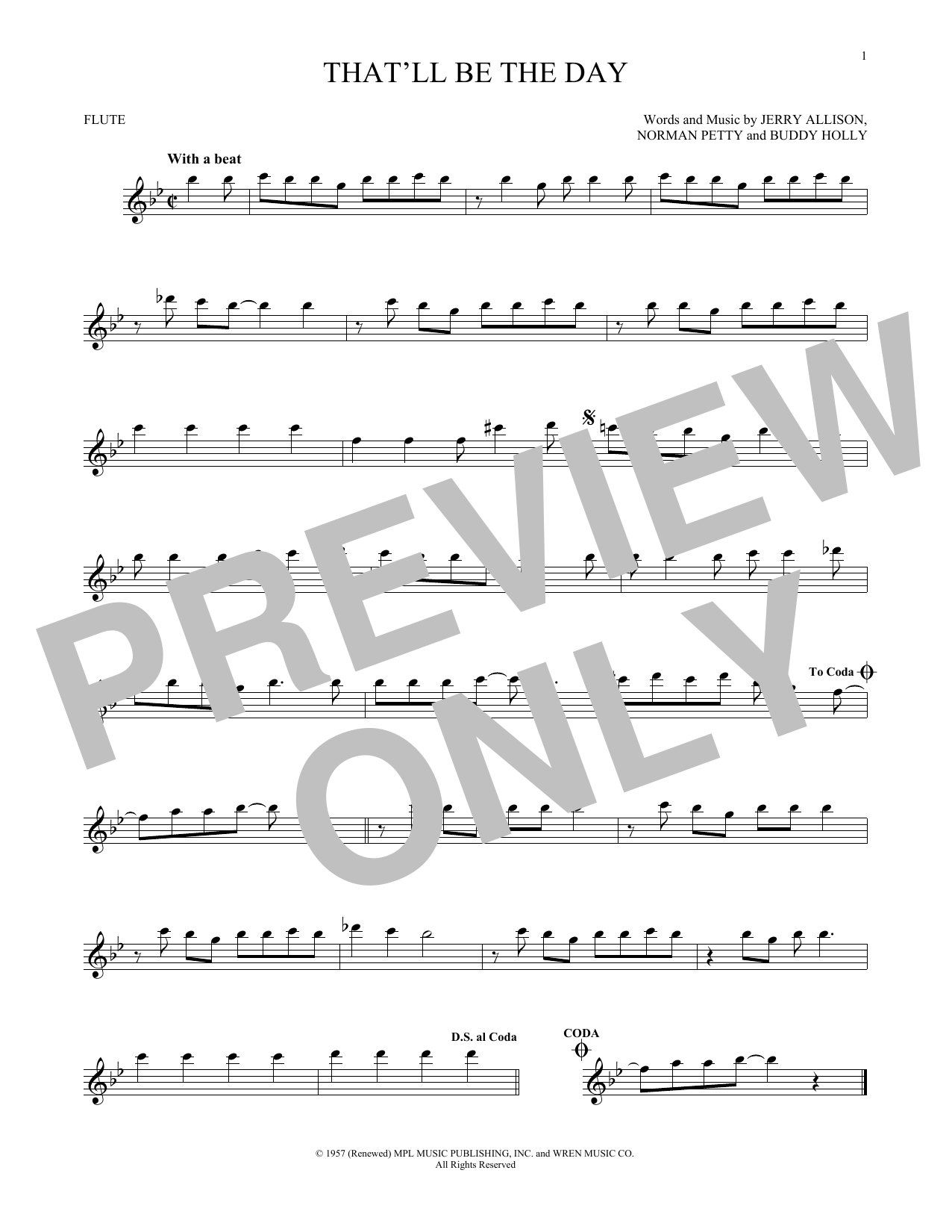 Download The Crickets That'll Be The Day Sheet Music